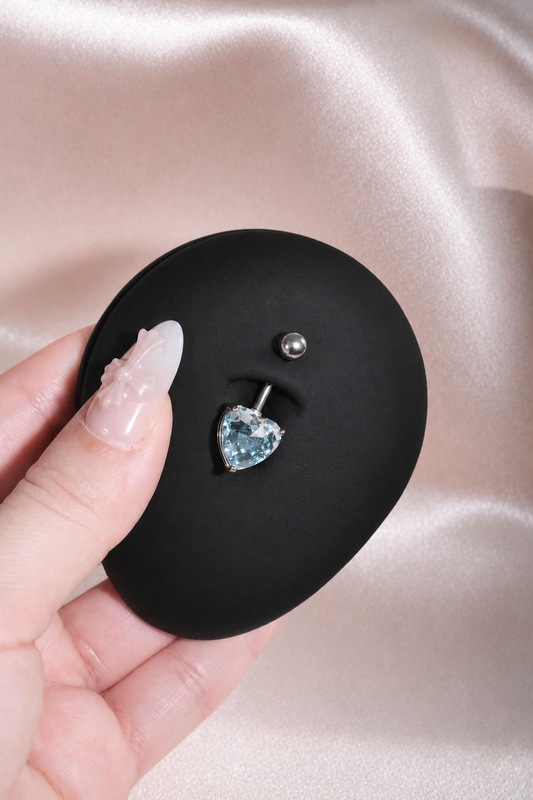Aqua Heart Belly Ring