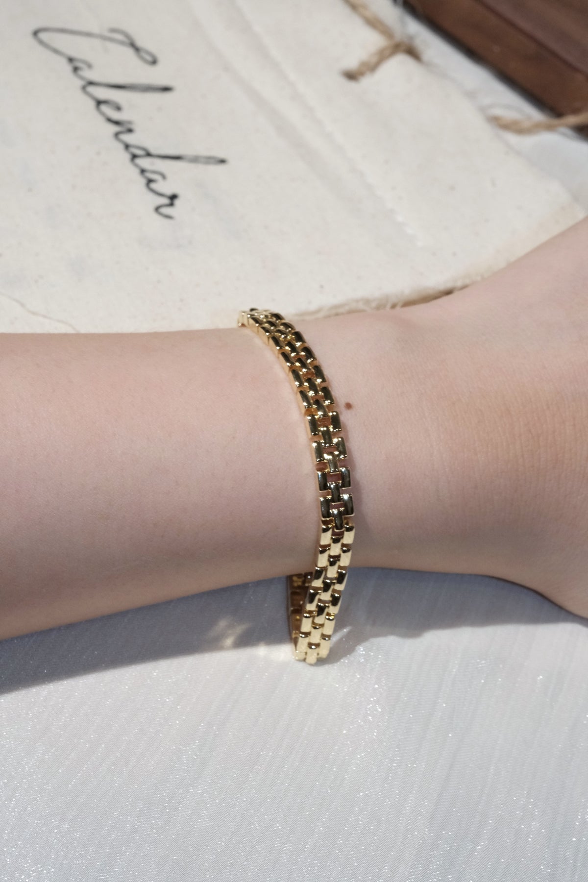 Three Row Link Bracelet — Gold