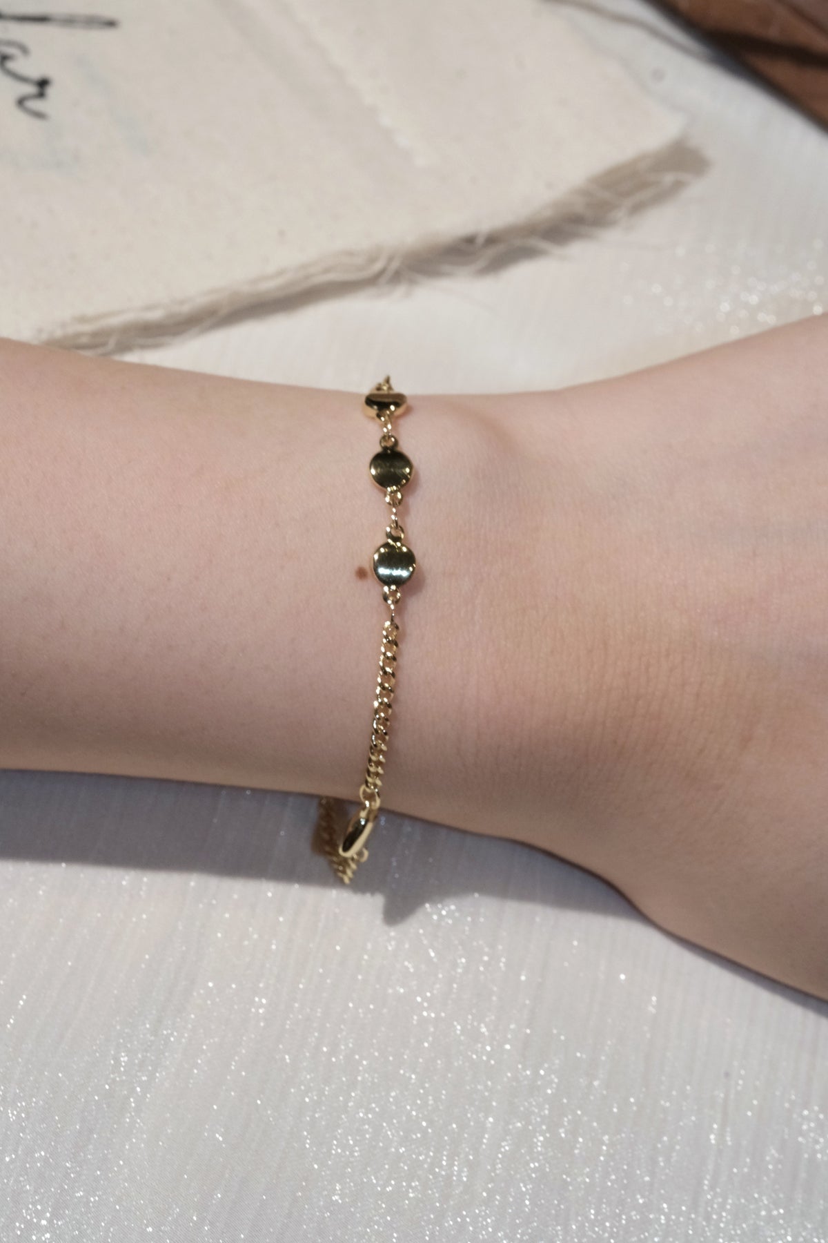 Small Station Chain Bracelet — Gold