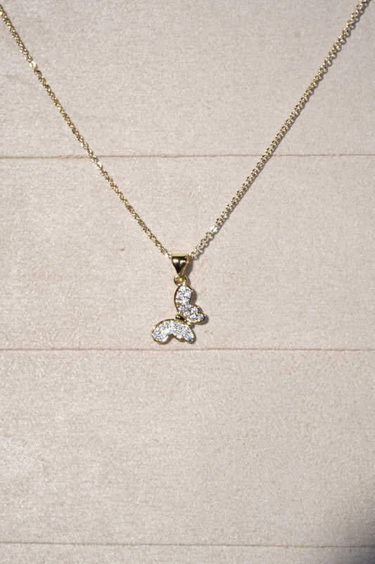 Butterfly Pendant Necklace — Gold