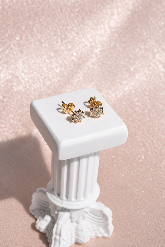 Square Cluster Stud Earrings — SW-01