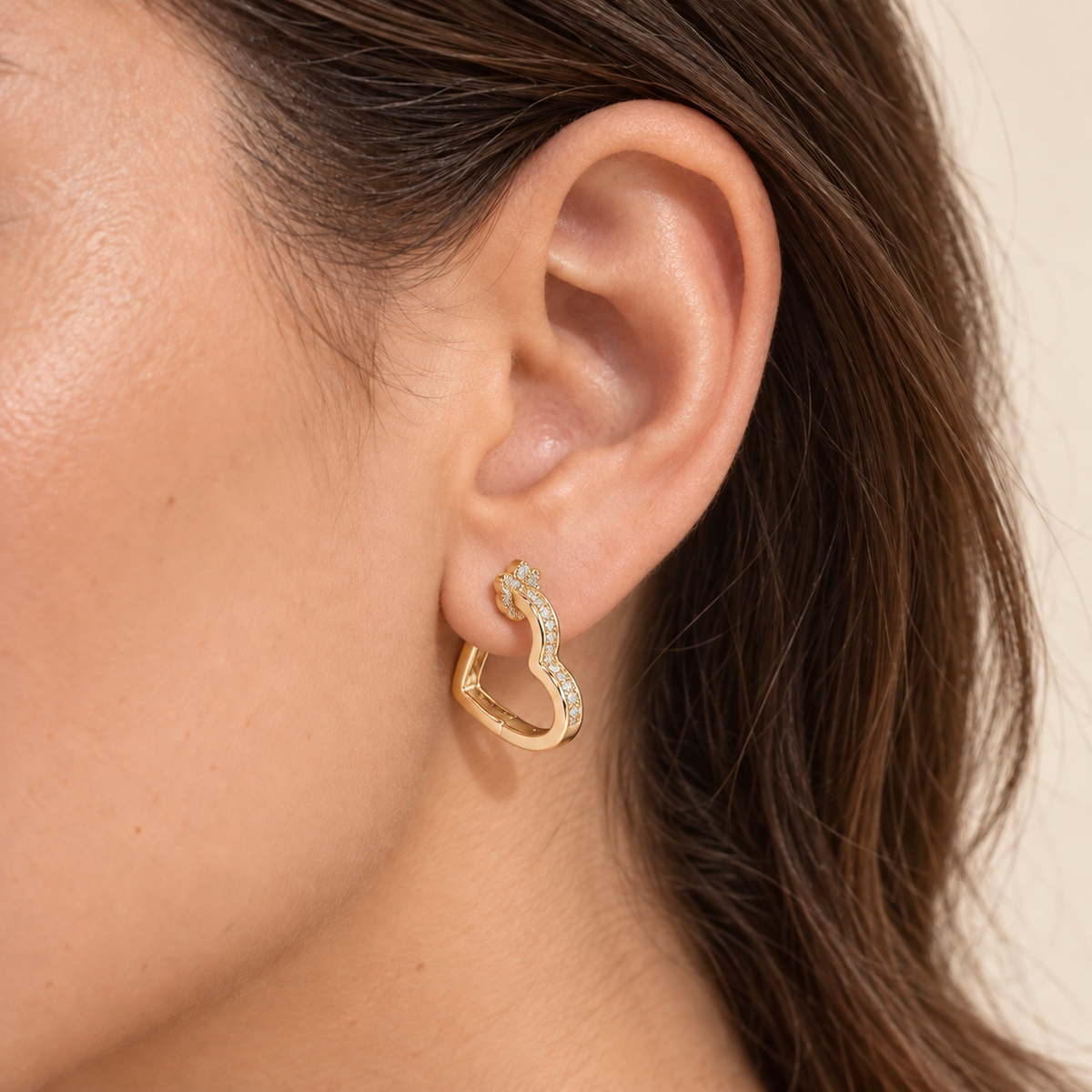 Heart Shaped Huggie Earrings