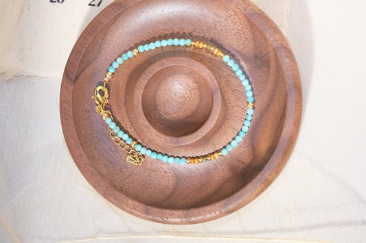 Aqua Gold Tone Cluster Bracelet — real product photo