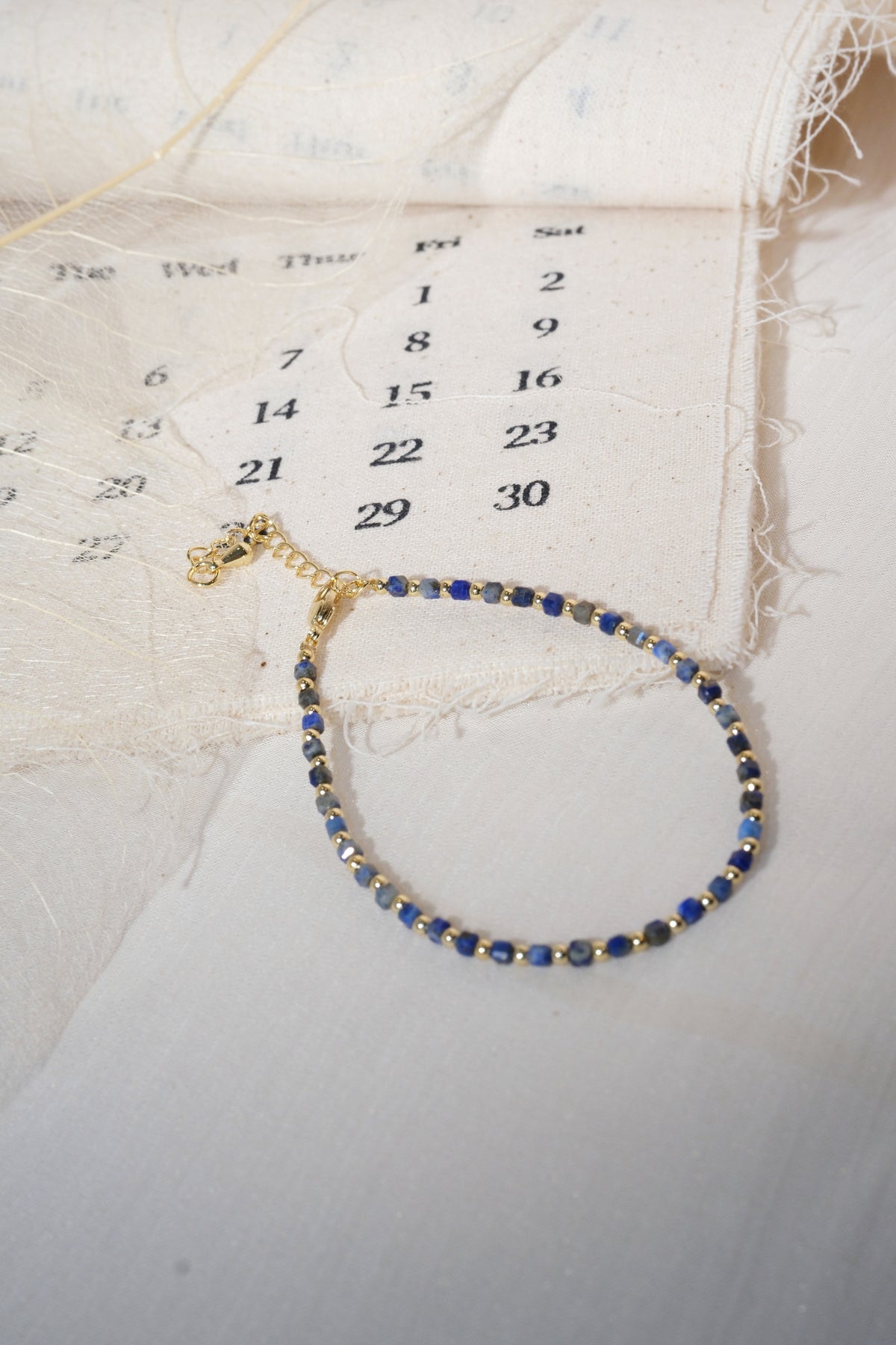 Dark Blue Round Beads Bracelet — real product photo