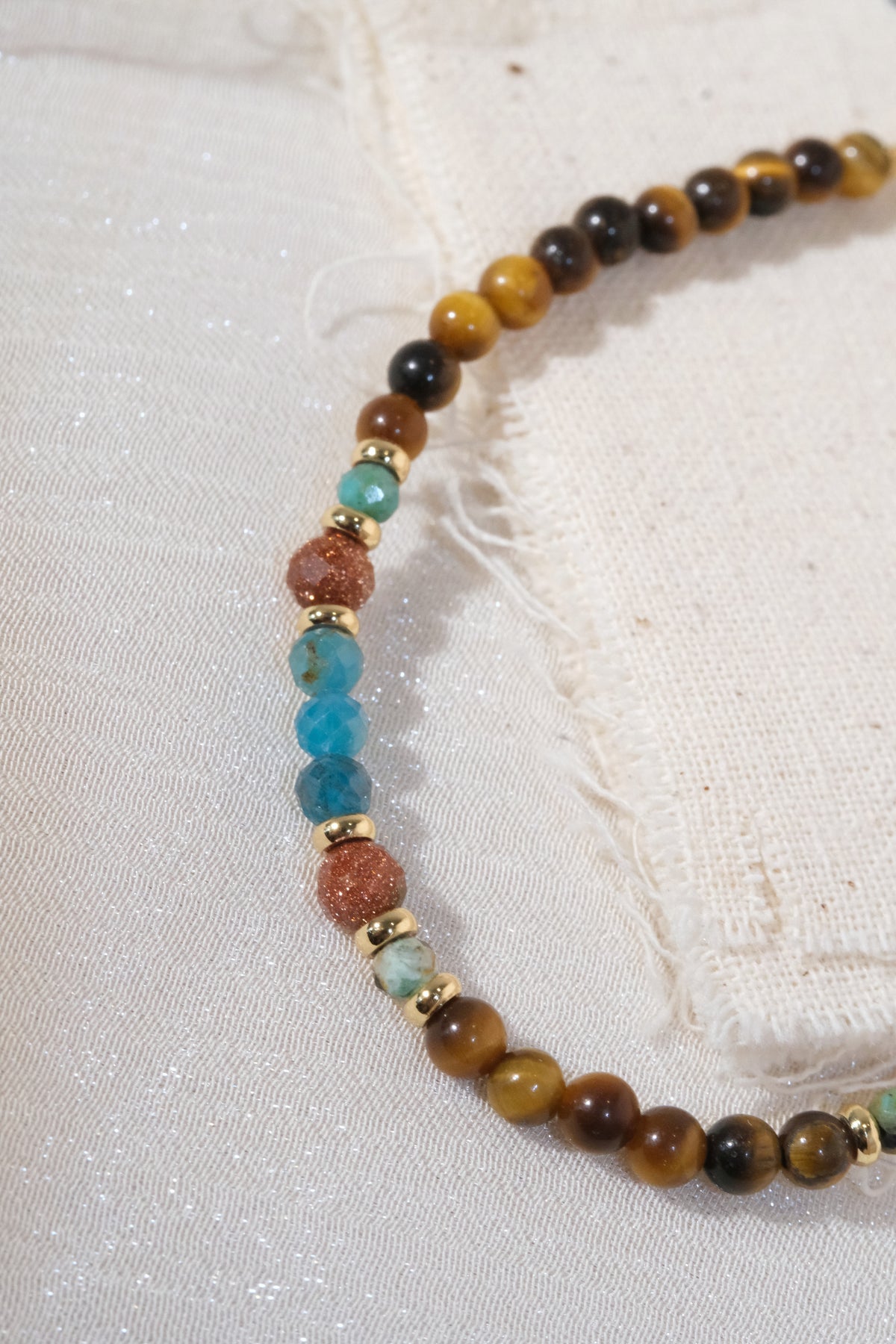 Brown Turquoise Color Accents Bracelet — real product photo