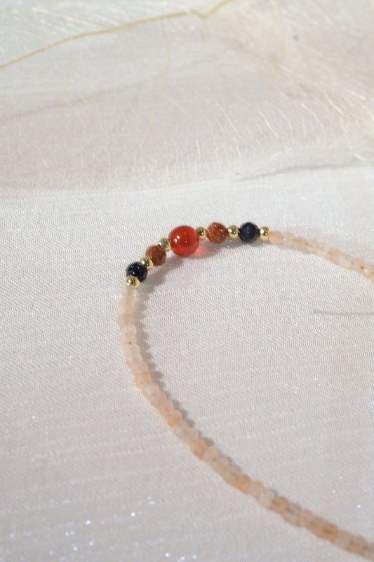 Peach Dark Red Accents Bracelet — real product photo