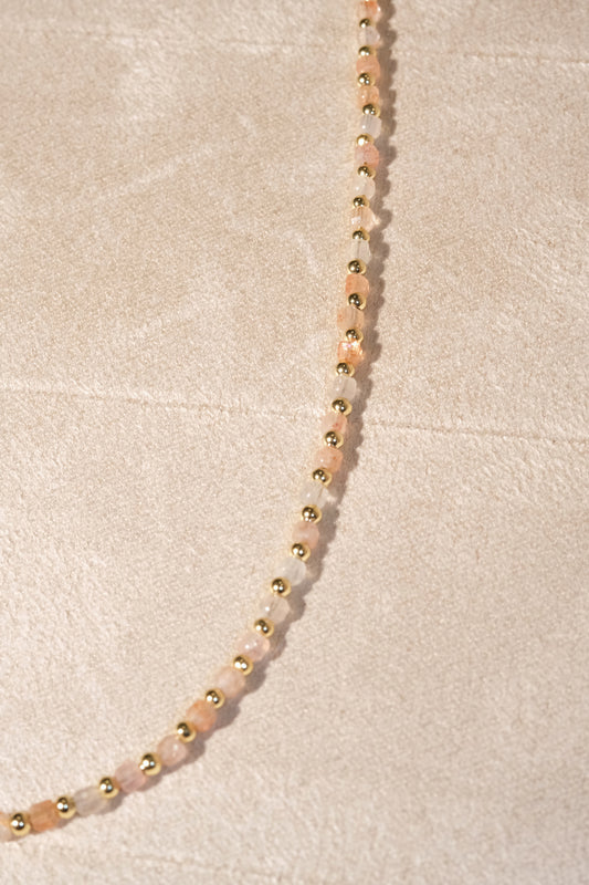 Cream Gold Tone Spacers Necklace — real product photo