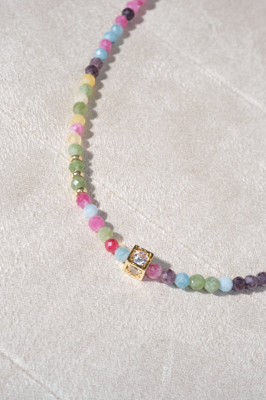 Rainbow Mixed Beads Necklace — real product photo