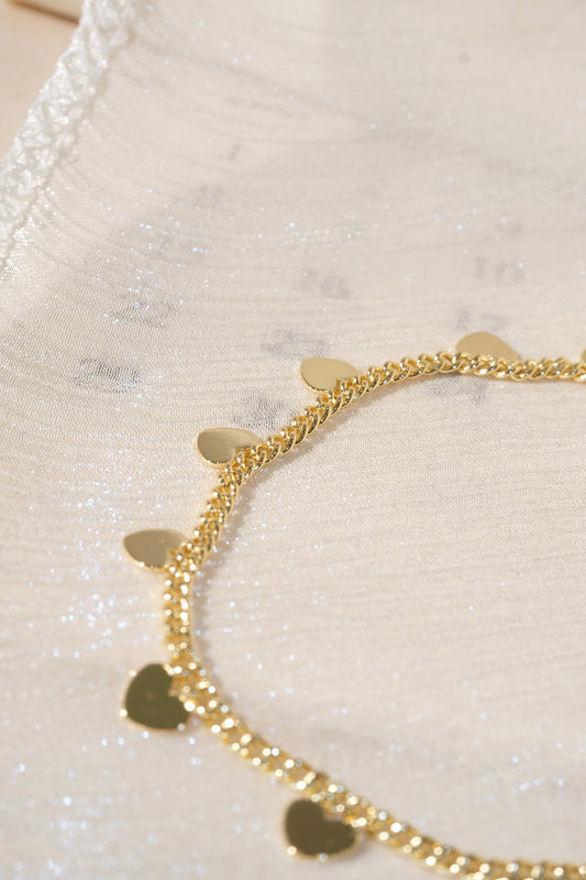 Heart Charm Bracelet — Gold — edited real product photo