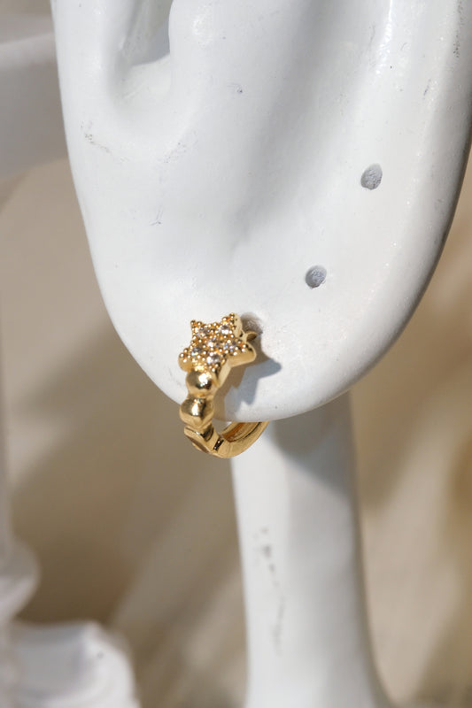 Star Pave Huggies — Gold — edited real product photo