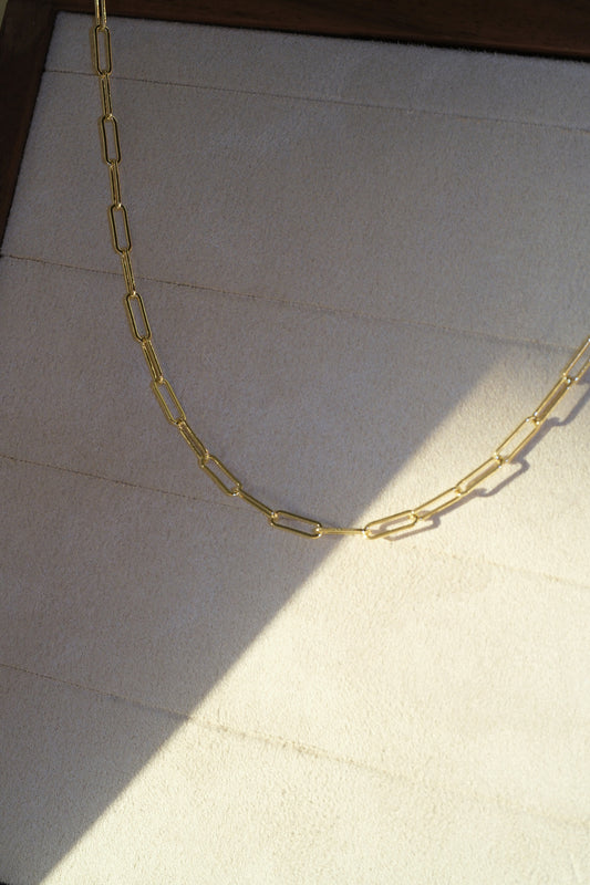 Paperclip Chain — Gold — edited real-life photo