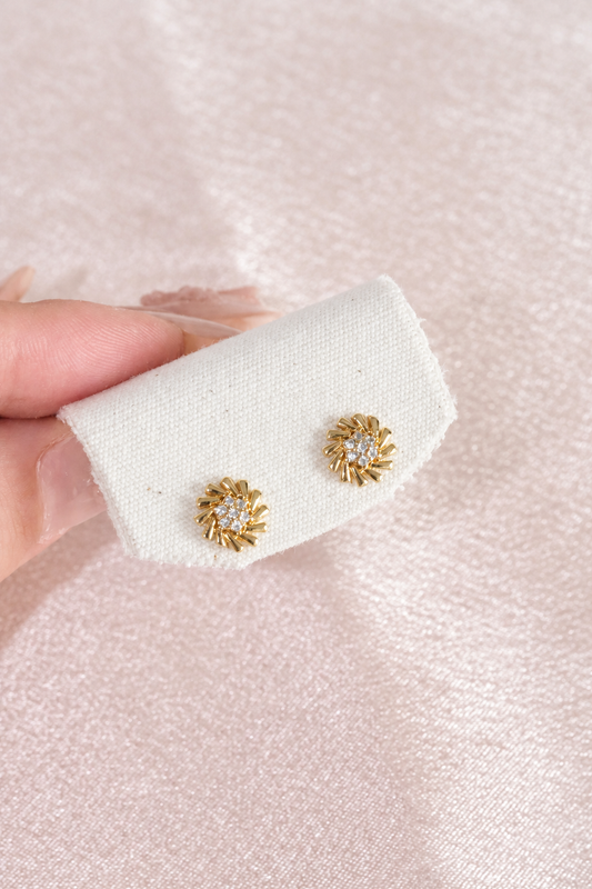 Sunflower Stud Earrings in stainless steel, view 1