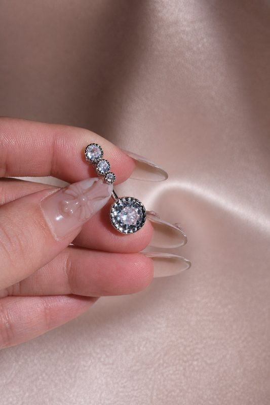 Triple Round CZ Belly Ring