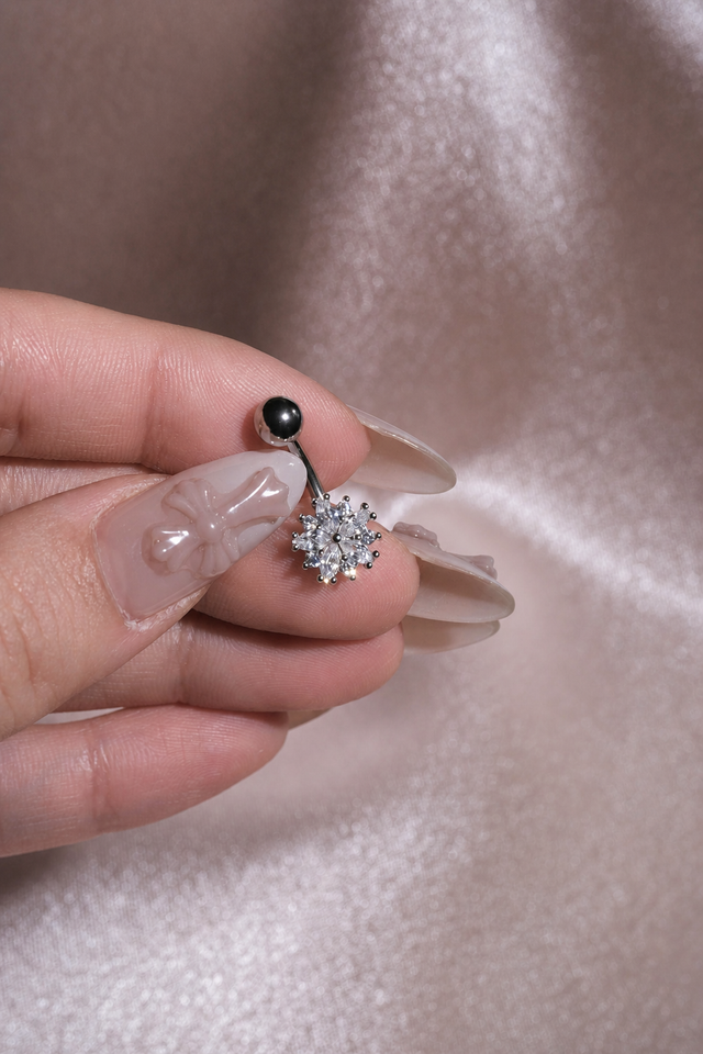 Snowflake CZ Belly Ring