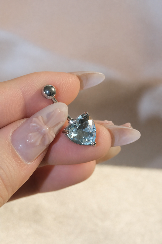 Aqua Heart Belly Ring
