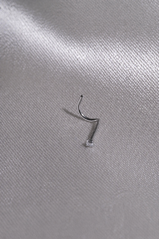 Tiny CZ L Bend Nose Stud