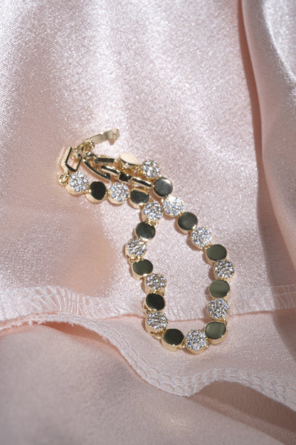 Sol Round Disc Bracelet — Gold Tone