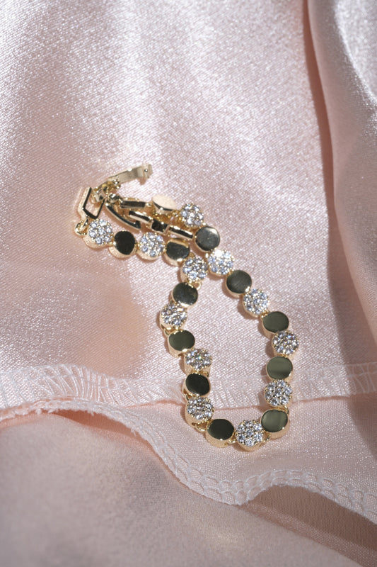 Sol Round Disc Bracelet — Gold Tone