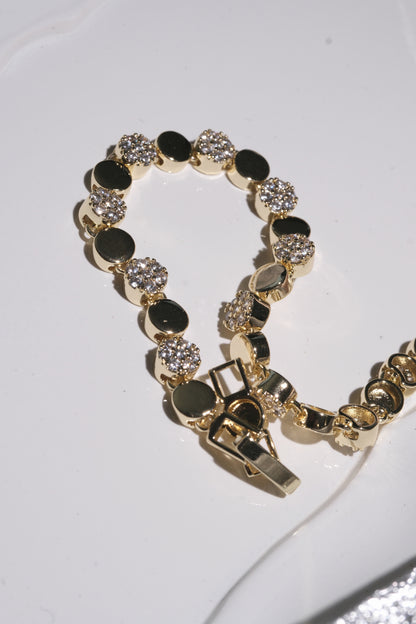 Sol Round Disc Bracelet — Gold Tone