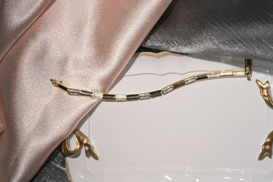Linea Rectangular Bar Bracelet — Gold Tone