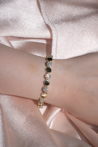 Sol Round Disc Bracelet — Gold Tone