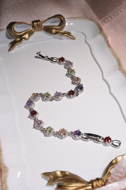 Prism Multicolor Halo CZ Bracelet