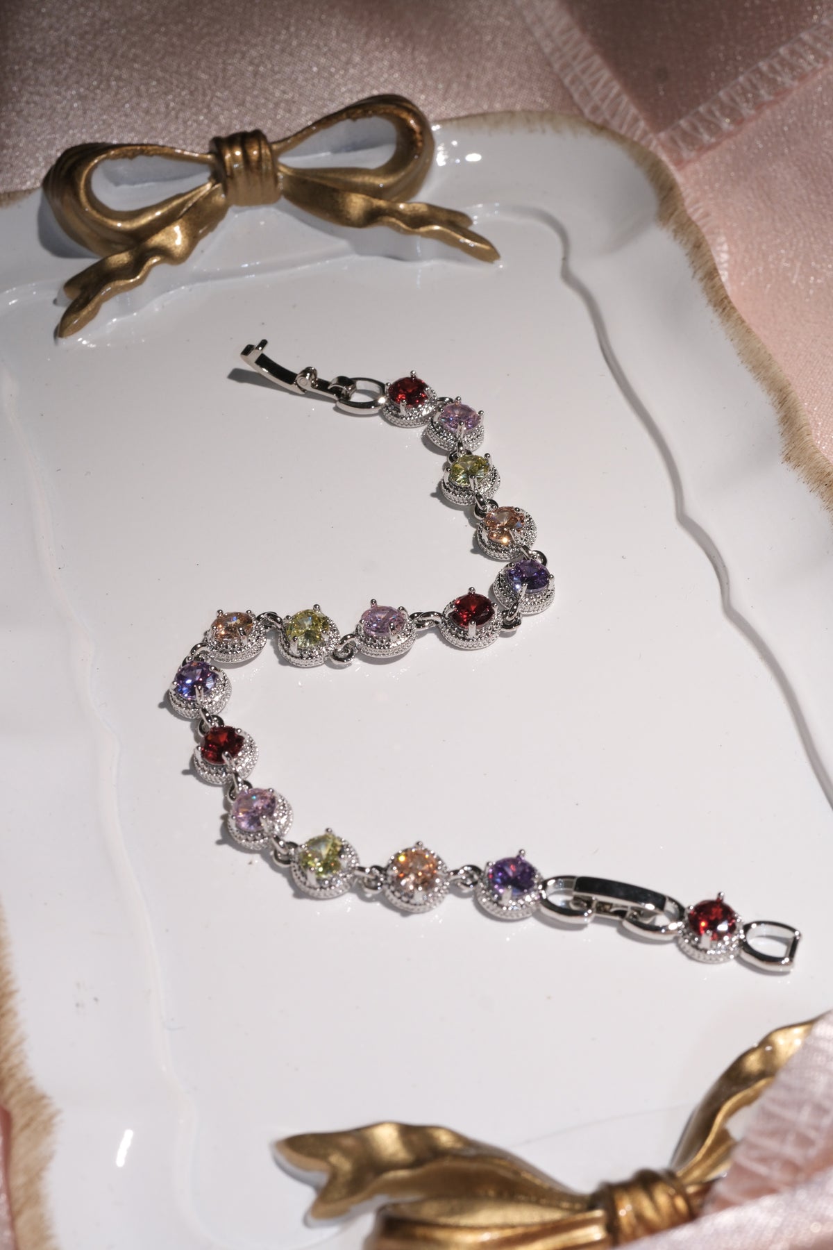 Prism Multicolor Halo CZ Bracelet