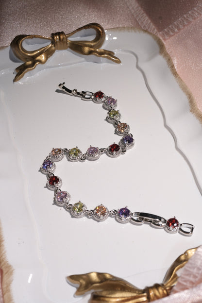 Prism Multicolor Halo CZ Bracelet