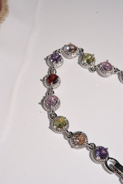 Prism Multicolor Halo CZ Bracelet