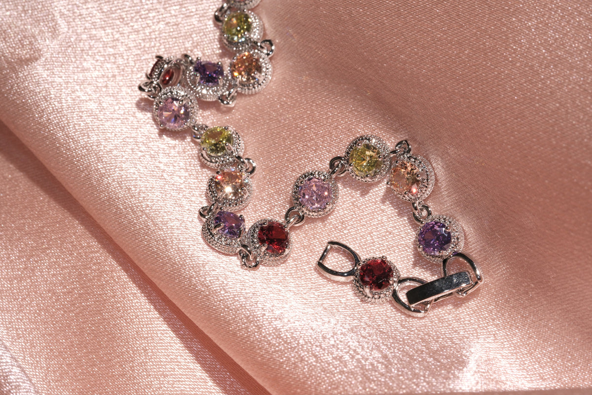 Prism Multicolor Halo CZ Bracelet