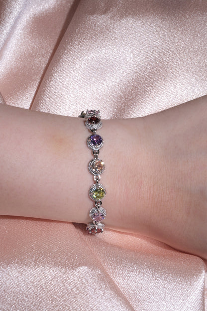 Prism Multicolor Halo CZ Bracelet
