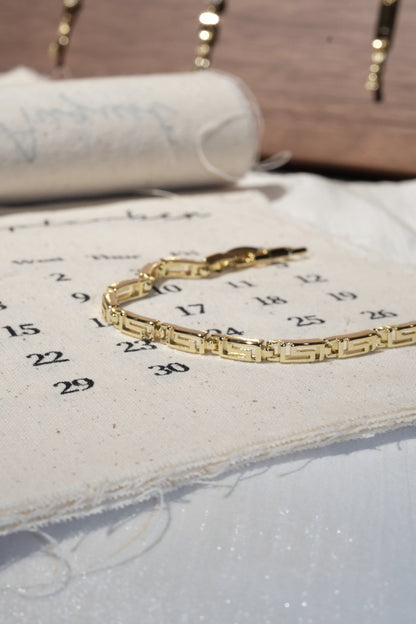 Greek Key Bracelet — Gold
