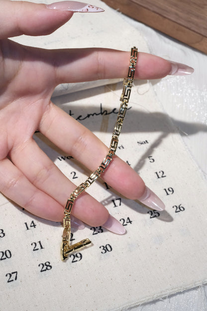 Greek Key Bracelet — Gold