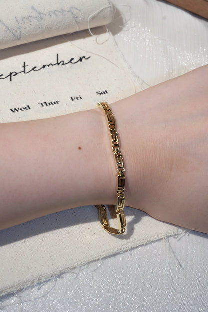 Greek Key Bracelet — Gold
