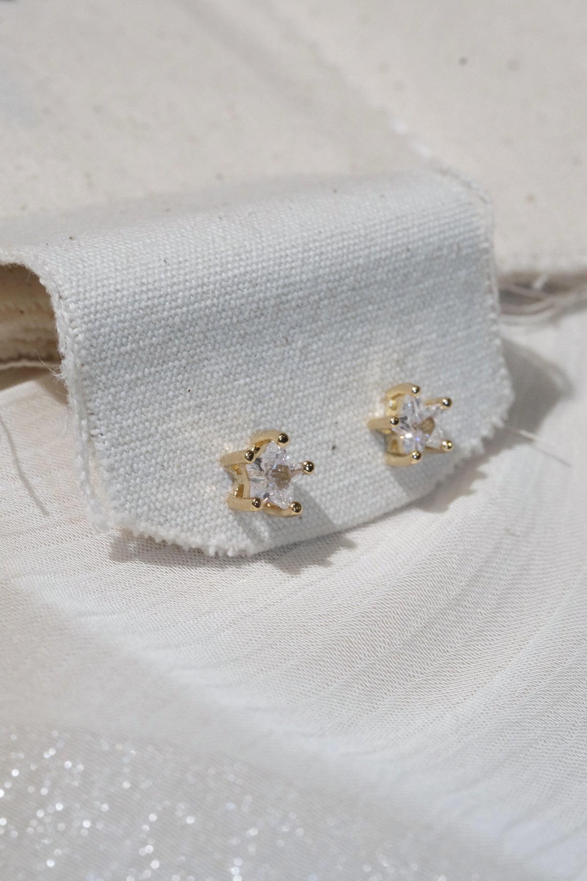 Solitaire Stud Earrings — Gold