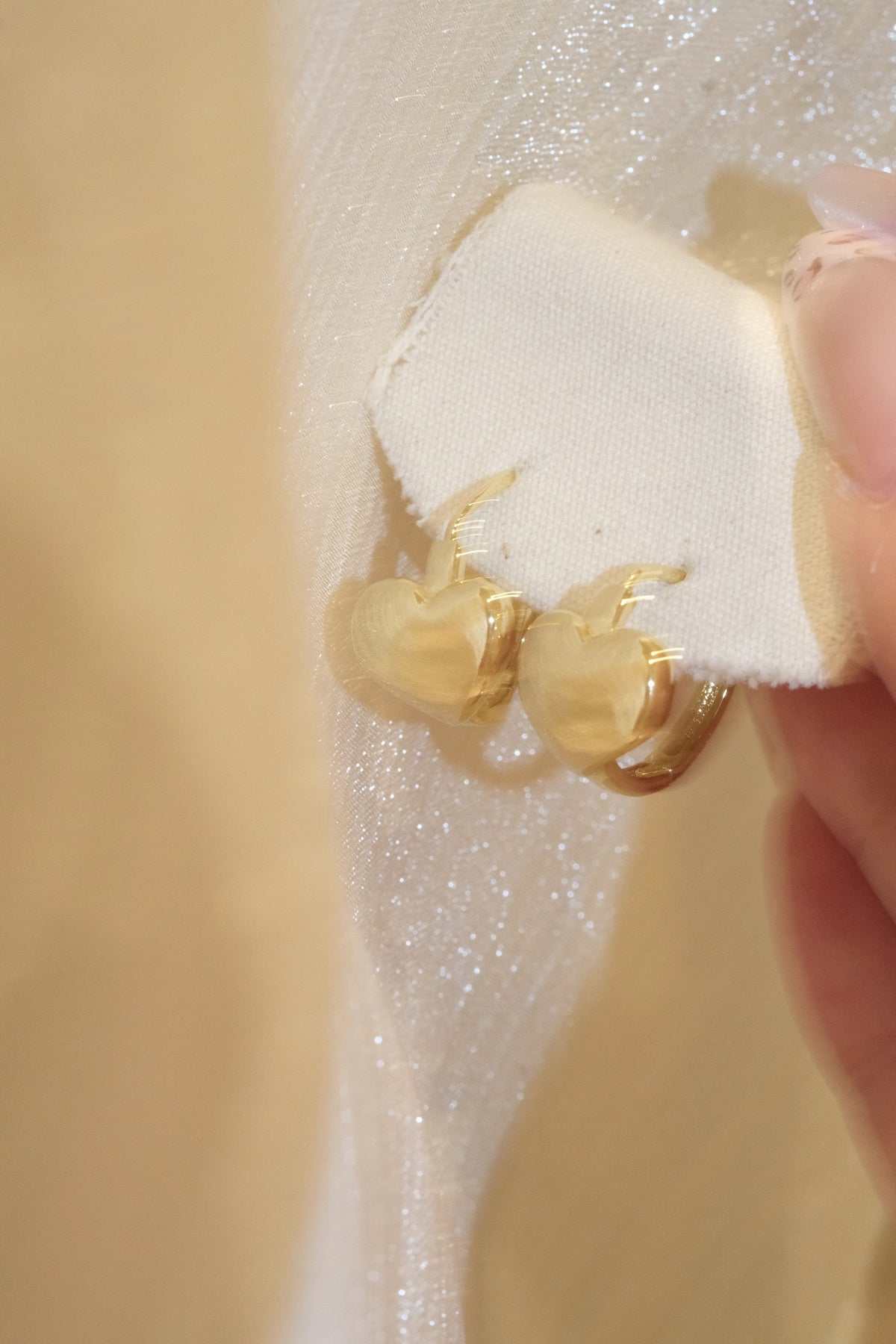 Heart Hoop Earrings — Gold