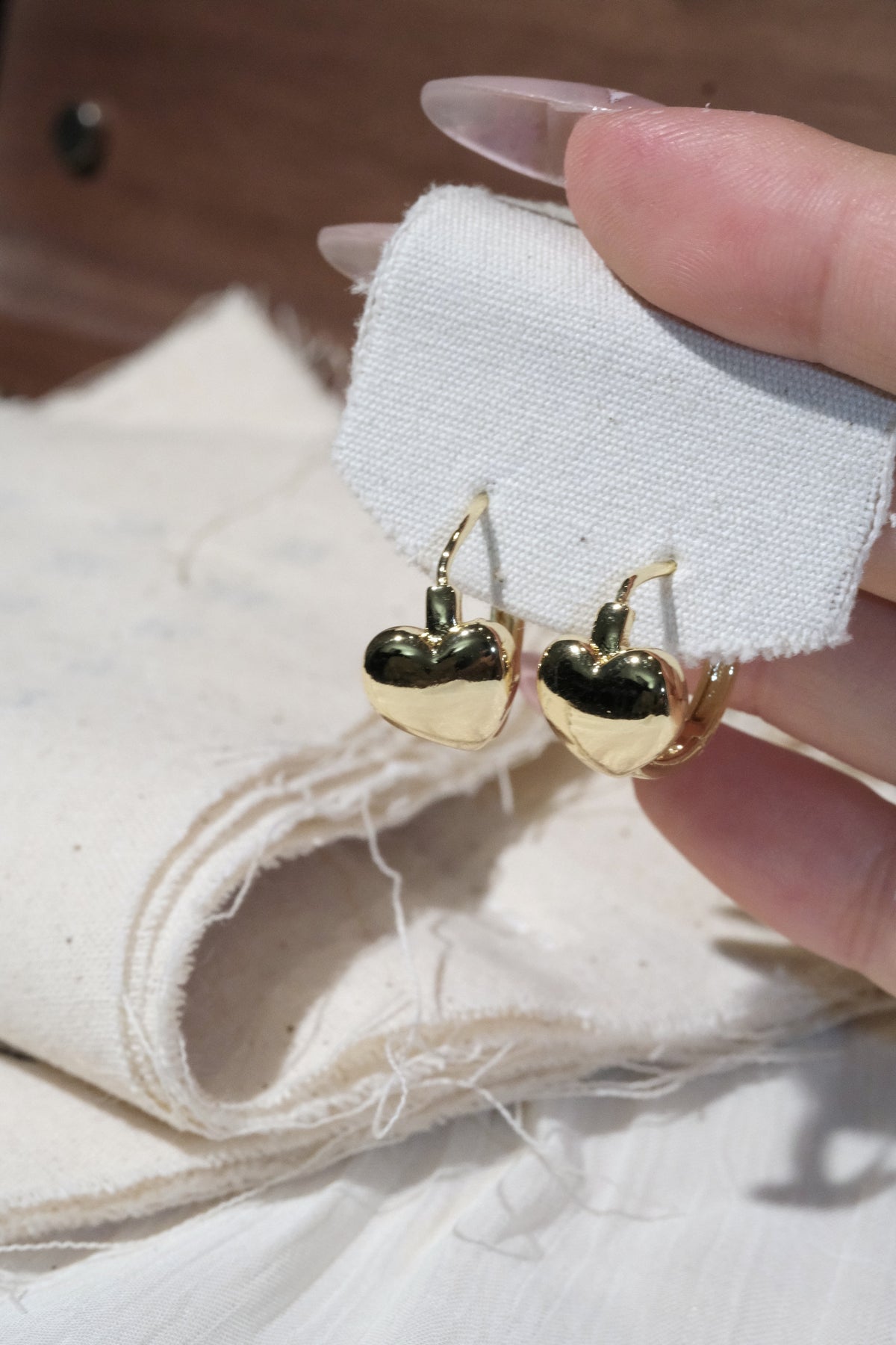 Heart Hoop Earrings — Gold