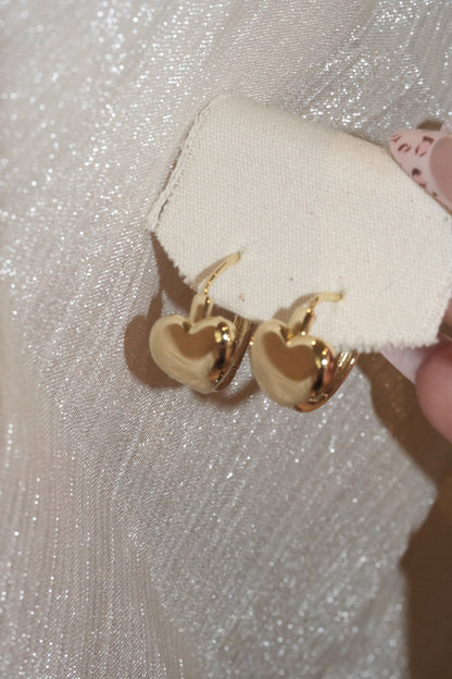 Heart Hoop Earrings — Gold