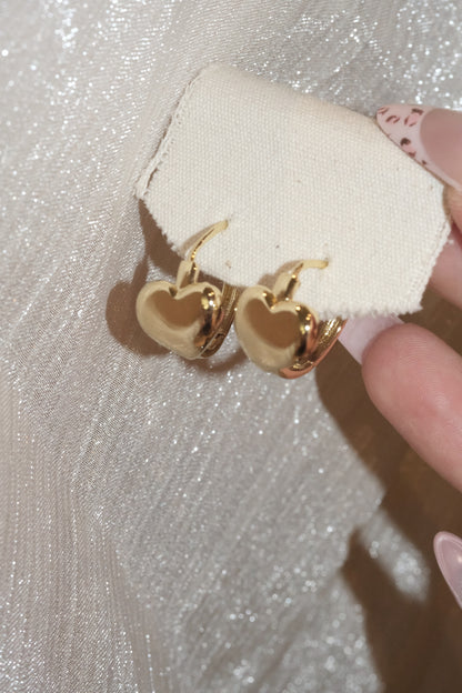 Heart Hoop Earrings — Gold
