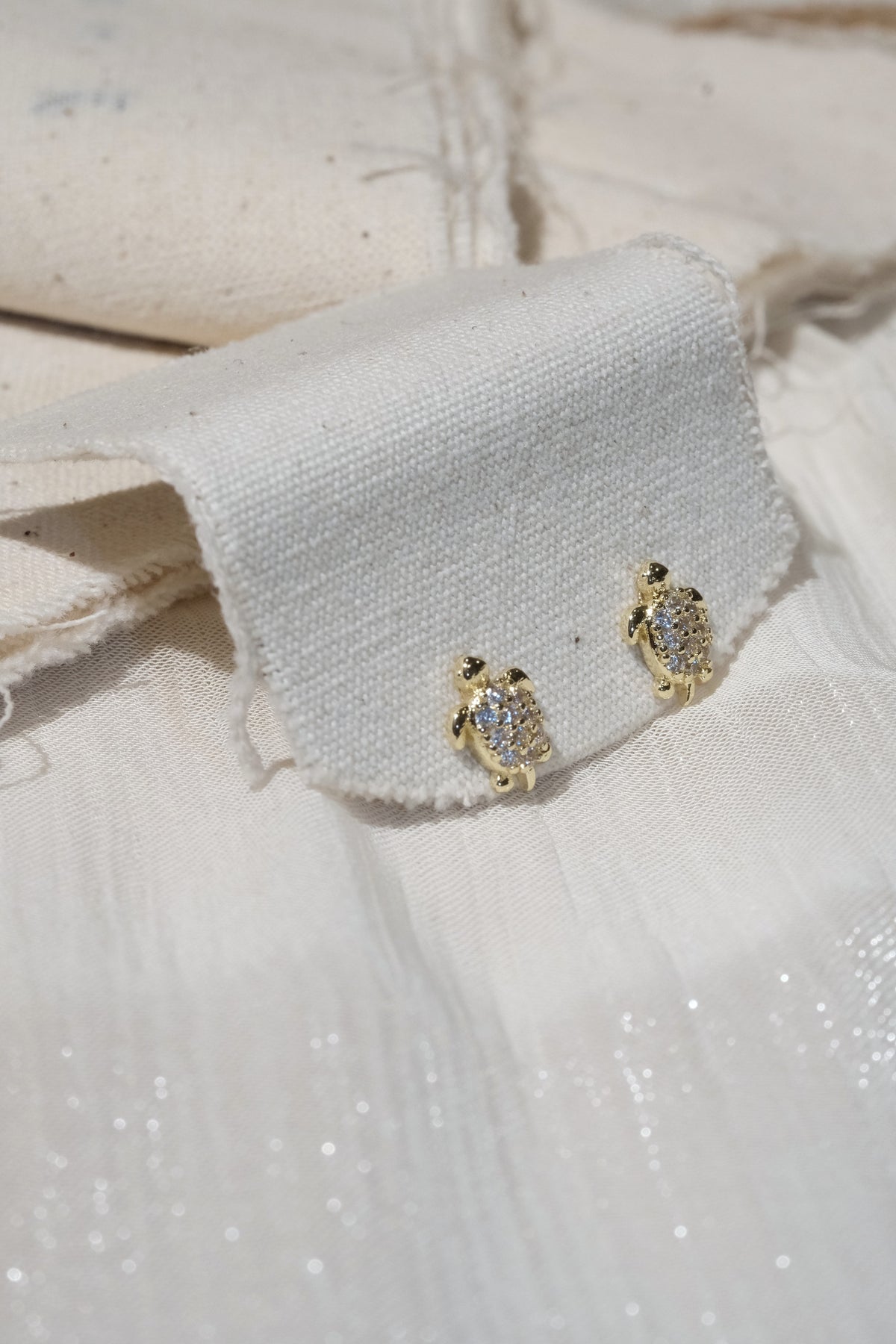 Turtle Stud Earrings — Gold