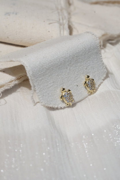 Turtle Stud Earrings — Gold