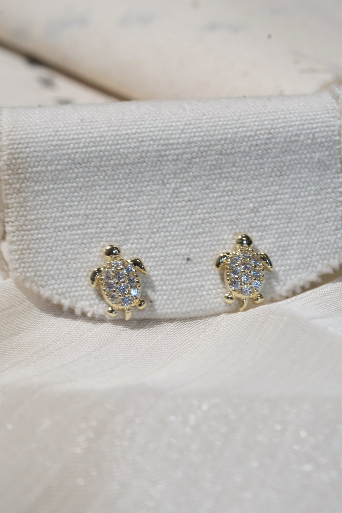 Turtle Stud Earrings — Gold