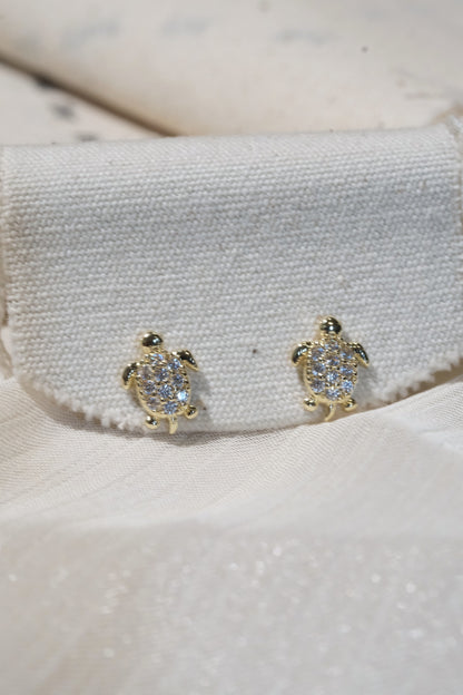 Turtle Stud Earrings — Gold