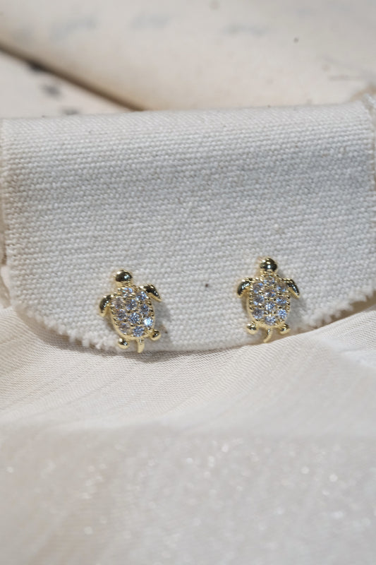 Turtle Stud Earrings — Gold