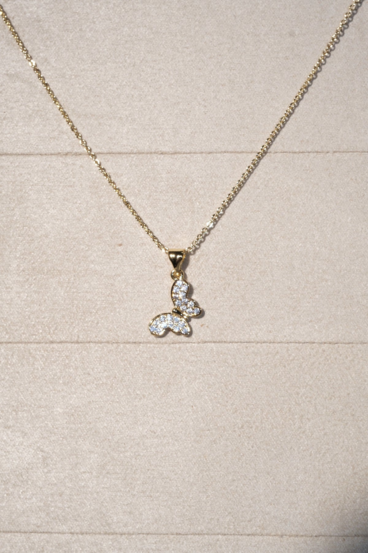 Butterfly Pendant Necklace — Gold