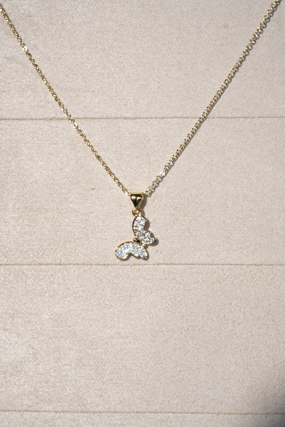 Butterfly Pendant Necklace — Gold