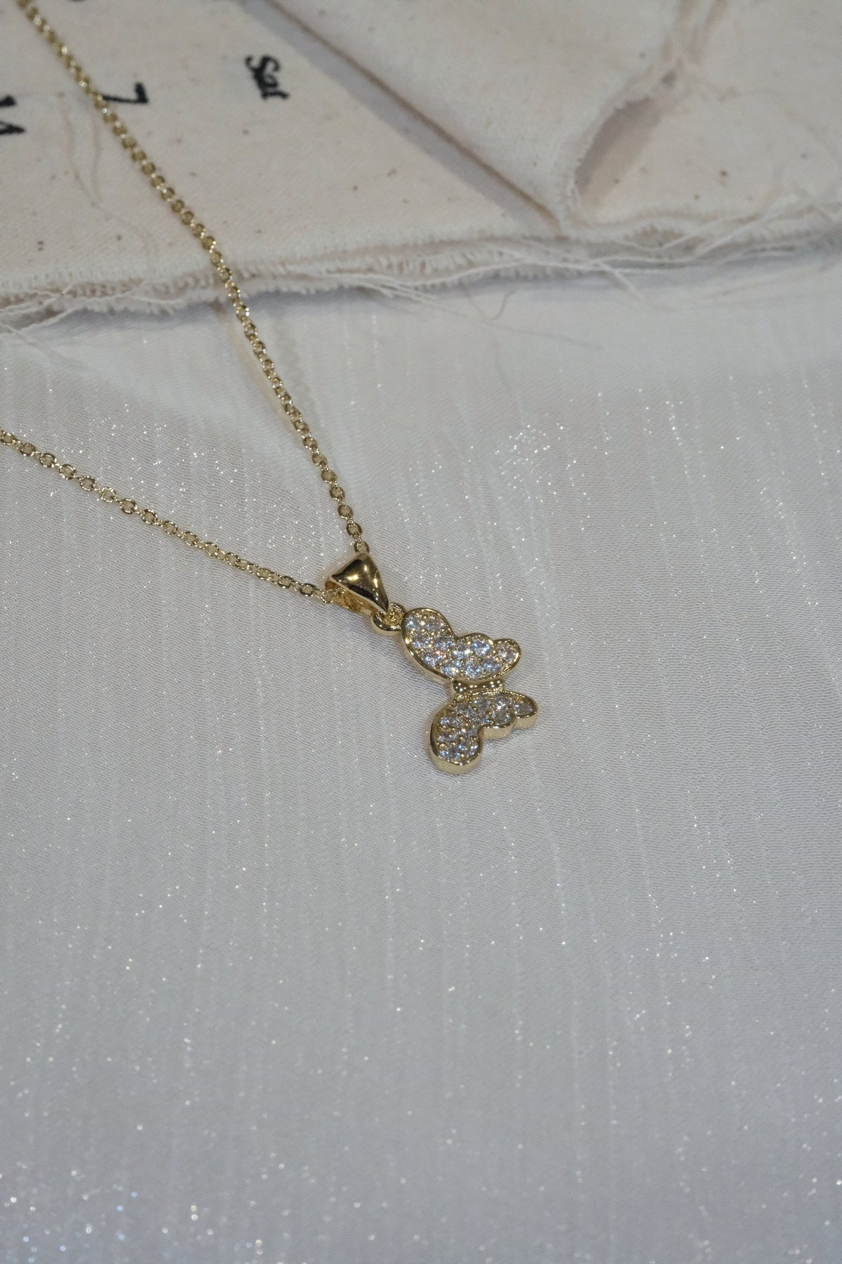 Butterfly Pendant Necklace — Gold