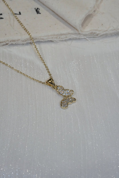 Butterfly Pendant Necklace — Gold