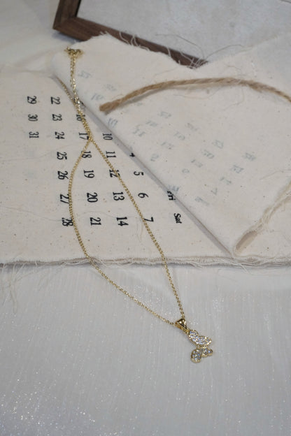 Butterfly Pendant Necklace — Gold