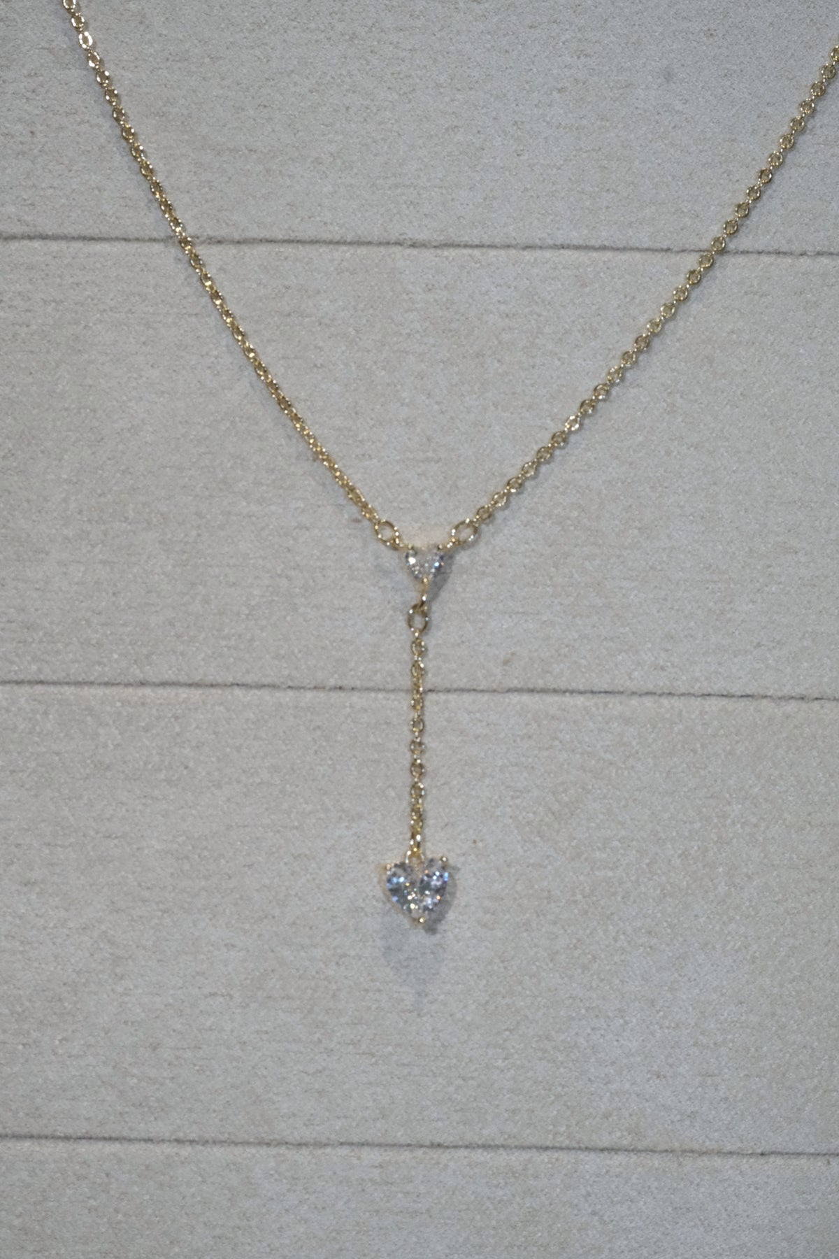 Heart Y Necklace — Gold